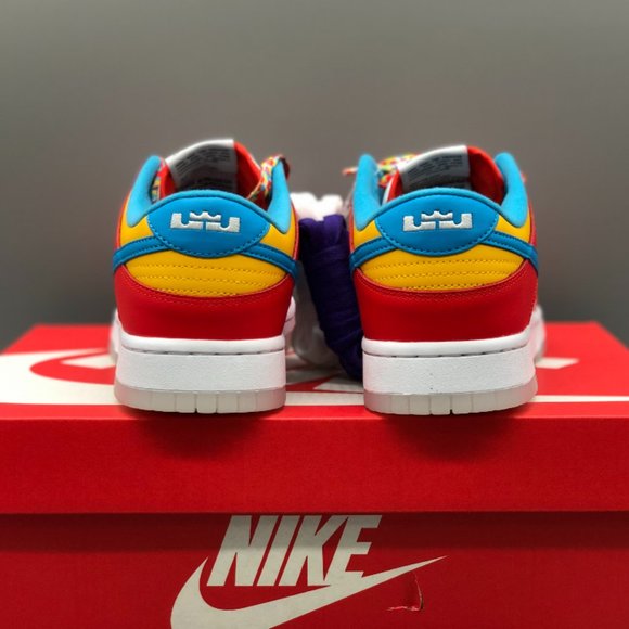 Nike Dunk Low QS x LeBron James Fruity Pebbles Sneakers - Picture 3 of 3
